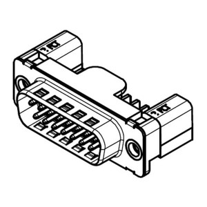 173109-0340, Стандартные соединители D-Sub  FCT SMT DSUB RA PC PLG 15 PN W/CLINCH