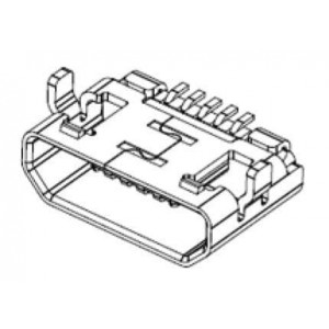 105164-0001, USB-коннекторы MICRO USB B RECEPT TOP MOUNT