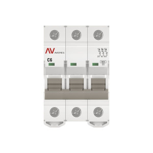 Выключатель автоматический модульный 3п C 6А 6кА AV-6 AVERES EKF mcb6-3-06C-av