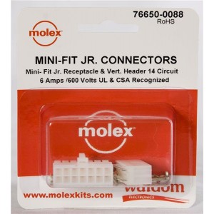 76650-0088, Проводные клеммы и зажимы MiniFit Jr Conn Kit V Hdr Recept 14Ckt