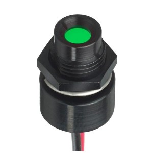 QRM85BXXG05E, Светодиодные панельные индикаторы Rear mount 8mm indicator green 5VDC, IP67, 200mm Wires