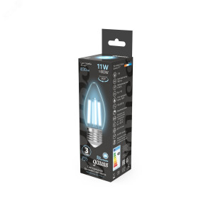 Лампа Filament Свеча 11W 830lm 4100К Е27 LED 1/10/50 103802211