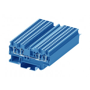 Проходная клемма TC1.5-4-BU, Проходная клемма, 4 точки подключения, тип фиксации провода: пружинный, номинальное сечение: 1,5 мм кв., 17,5A, 500V, ширина: 4,2 мм, цвет: синий, тип монтажа: DIN 35