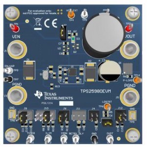 TPS25980EVM, Средства разработки интегральных схем (ИС) управления питанием TPS25980x eFuse evaluation module