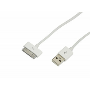 USB кабель для iPhone 4/4S 30 pin шнур 1 м белый 18-1123