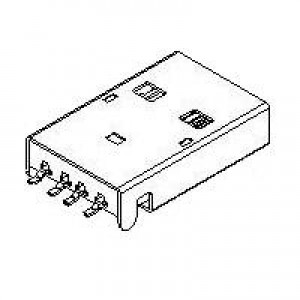 48037-1000, USB-коннекторы TYPE A RA SHLDED PLG SMT AU