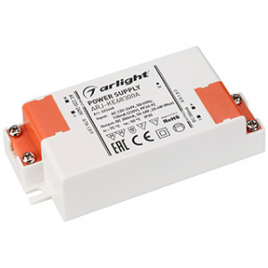 ARJ-KE68300A, Источник тока с гальванической развязкой для светильников и мощных светодиодов. Входное напряжение 220-240 VAC. Выходные параметры: 50-68 В, 300 mА, 20 Вт. Встроенный PFC >0.92. Негерметичный пластиковый корпус IP 20.