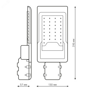 Светильник уличный Avenue 30W 3000lm 3000K 190-250V IP65 316*130*57мм черный КСС 