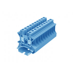 Проходная клемма TU6-2-BU, Проходная клемма, тип фиксации провода: винтовой, номинальное сечение: 6 мм кв., 41A, 1000V, ширина: 8,2 мм, цвет: синий, тип монтажа: DIN 35