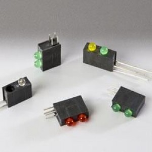 H301CRD-100, Светодиодные индикаторы для печатного монтажа LED HOLDER 3MM R/A Bi-Level Red Diff
