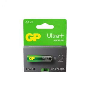 Батарейка алкалиновая c технологией G-tech GP Ultra Plus Alkaline 15А AА - 2 шт. на блистере 1198