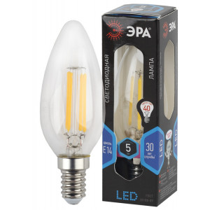 Лампочка светодиодная F-LED B35-5W-840-E14 Е14 / Е14 5Вт филамент свеча нейтральный белый свет Б0043449