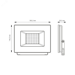 Прожектор светодиодный Elementary 50W 4475lm IP65 4000К черный 1/10 613100250