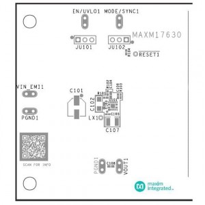 MAXM17630EVKIT#, Средства разработки интегральных схем (ИС) управления питанием Evkit for MAXM17630, 4.5V to 36V Input, 1A, 3.3V Fixed Output Himalaya uSLIC Step-Down Power module