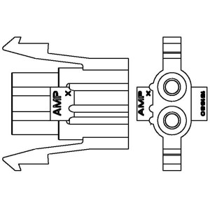 151680, Штыревые и гнездовые соединители 2 WAY MATE-N-LOK SOC HSG NAT.