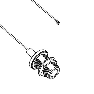 095-909-155-004, Соединения РЧ-кабелей N-Type Jack to AMC RG-178 cable 200 mm