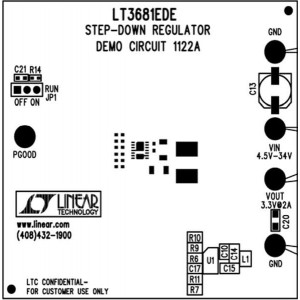 DC1122A, Средства разработки интегральных схем (ИС) управления питанием LT3681EDE Demo Board