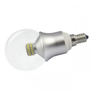 E14 CR-DP-G60 6W WHITE, Е14 светодиодная лампа шар G60. Корпус алюминий+стекло. Замена ламп накаливания 40Вт. Цвет БЕЛЫЙ 5500-6500K, св. поток 530 лм, угол освещения 300°. Питание 100-240V AC50/60Hz, мощность 6Вт. Размер d=60х122 мм