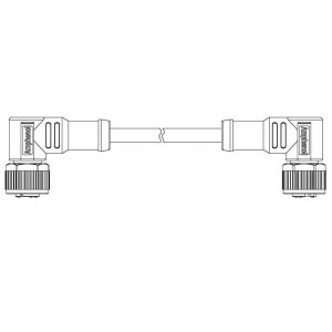 MSDP04FR-SDPFR-SDA05, Кабели для датчиков / Кабели для приводов M12 D CODE DOUBLE ENDED CABLE 4P F CONN TO F CONN PLASTIC L-0.5M PVC