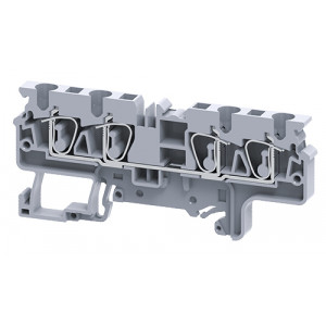 CX4/4, Проходная клемма, 4 точки подключения, тип фиксации провода: пружинный, номинальное сечение: 4 мм кв., 32A, 1000V, ширина: 6 мм, цвет: серый, тип монтажа: DIN35