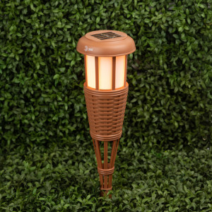 Светильник уличный ERASF22-35 на солнечной батарее садовый Факел бамбук Б0053383