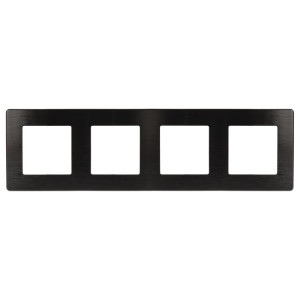 Рамка для розеток и выключателей Серия 12 12-5104-06 на 4 поста, Сатин, чёрный Б0052534