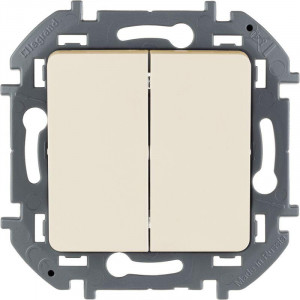 Выключатель 2-кл. Inspiria 10А IP20 250В 10AX механизм сл. кость Leg 673621