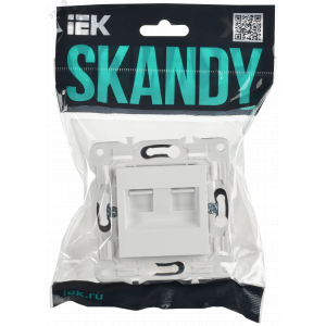 SKANDY Розетка компьютерная двойная RJ45 кат.5E SK-K03W арктический белый IEK SK-K20-1-K01