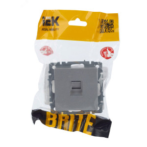 Розетка компьютерная СП RJ45 кат.5E BRITE РК10-БрА алюм. BR-K10-1-K47