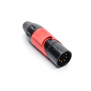 AX5MB2M-AU, Разъемы XLR 5P PIN M PLUG BLKGLD W RED MRK SLV