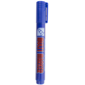 Маркер перманентный Multi Marker 3мм, синий, пулевидный Crown 08-8602