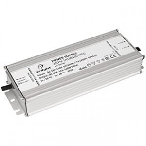 Блок питания ARPV-UH48480-PFC (48V, 10A, 480W) 031035, Источник напряжения с гальванической развязкой для светодиодных изделий. Входное напряжение 220-240 VAC. Выходные параметры: 48 В, 10 А, 480 Вт. Встроенный PFC >0,95. Герметичный алюминиевый корпус IP 67. Рабочая температура -40…+70C?. Габаритные размеры