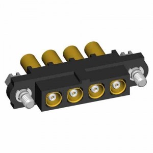 M80-4000000F1-04-307-00-000, Электропитание платы Datamate Mix-Tek Female Crimp Connector, Hexagonal slotted jackscrews, no signal contacts, 4 x 2.7mm Crimp Coax contacts