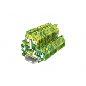 Заземляющая клемма TUD2.5-2-PE, Заземляющая этажная клемма тип фиксации провода: винтовой, номинальное сечение: 2,5 мм кв., ширина: 5,2 мм, цвет: желто-зеленый, тип монтажа: DIN 35