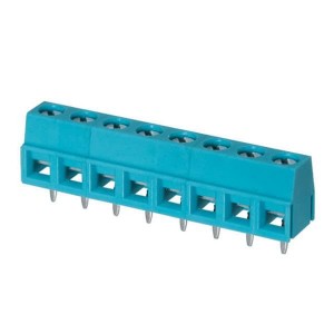 TB006-508-08BE, Фиксированные клеммные колодки Terminal block, screw type, 5.08 , horizontal, 8 poles, CUI Blue, slotted screw, PCB mount