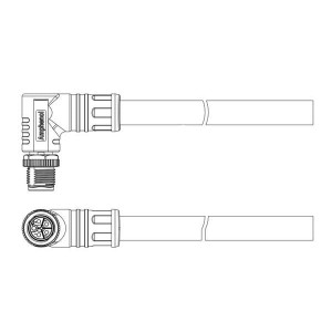 M12L-05BMMM-SR8H02, Кабели для датчиков / Кабели для приводов L Code Cable 5P M Conn M PIN RA 2m