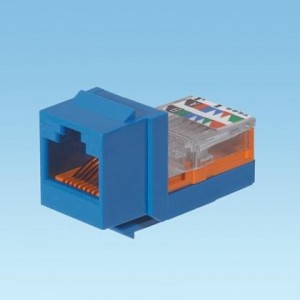 NK5E88MBUY, Модульные соединители / соединители Ethernet NK Cat 5e leadframe jack module - Blue