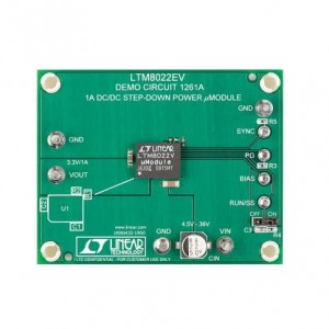 DC1261A, Средства разработки интегральных схем (ИС) управления питанием LTM8022 Demo Board - 36V, 1A Step-Down ?