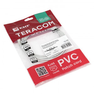 Патч-корд кат.5E UTP неэкранир. PVC сер. 3.0м TERACOM PRO TRP-5EUTP-PVC-3M-GY