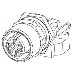 5-2172078-2, Цилиндрические метрические разъемы M12 FMLE PNLREAR 8P ACODE PCBSTD SRT SHL