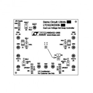 DC1364A-B, Средства разработки интегральных схем (ИС) управления питанием LTC4224-2 Demoboard: Dual Low Voltage Hot Swap Controller with Auto-Retry