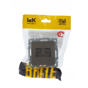 Розетка компьютерная двойная СП RJ45 кат.5E BRITE РК10-2-БрШ шампань BR-K20-1-K37