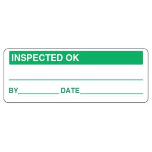 QLL402, Таблички и промышленные предупредительные знаки PAPER INSPECTED OK Sold by Pack of 1000