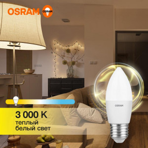 Лампа светодиодная LED Value LVCLB60 7SW/830 7Вт свеча матовая E27 230В 10х1 RU OSRAM 4058075579446