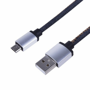 USB кабель microUSB, шнур в джинсовой оплетке 18-4242
