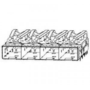 2007178-1, Соединители для ввода/вывода Cage 1x4 EMI Shield w/Springs and LP