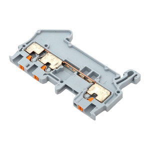 Клеммная колодка пружинная 1,5 Push-in 3 вывода серая