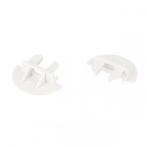 MIC-FS белая с отверстием, Заглушка полукруглая пластиковая для профиля MIC-FS белая с отверстием. В комплекте две заглушки, цена за комплект.