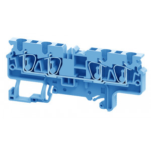 CX4/4BU, Проходная клемма, 4 точки подключения, тип фиксации провода: пружинный, номинальное сечение: 4 мм кв., 32A, 1000V, ширина: 6 мм, цвет: синий, тип монтажа: DIN35