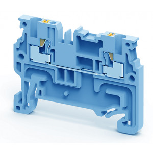 CP1.5BU, Проходная клемма, тип фиксации провода: push-in, номинальное сечение: 1,5 мм кв., 15A, 800V, ширина: 3,5 мм, цвет: синий, тип монтажа: DIN35